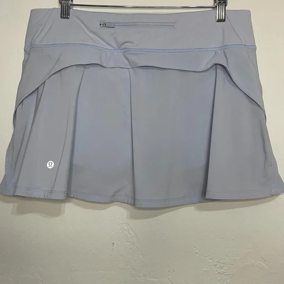 Lululemon Gray Silver Athletic Skort Skirt Short Tennis - Picture 6 of 10